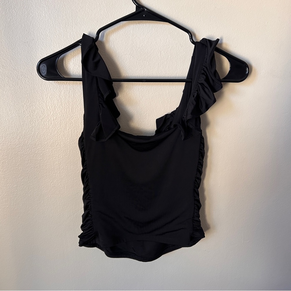 NWT Express Body Contour Ruched Ruffle Compression Tank - Picture 2 of 5